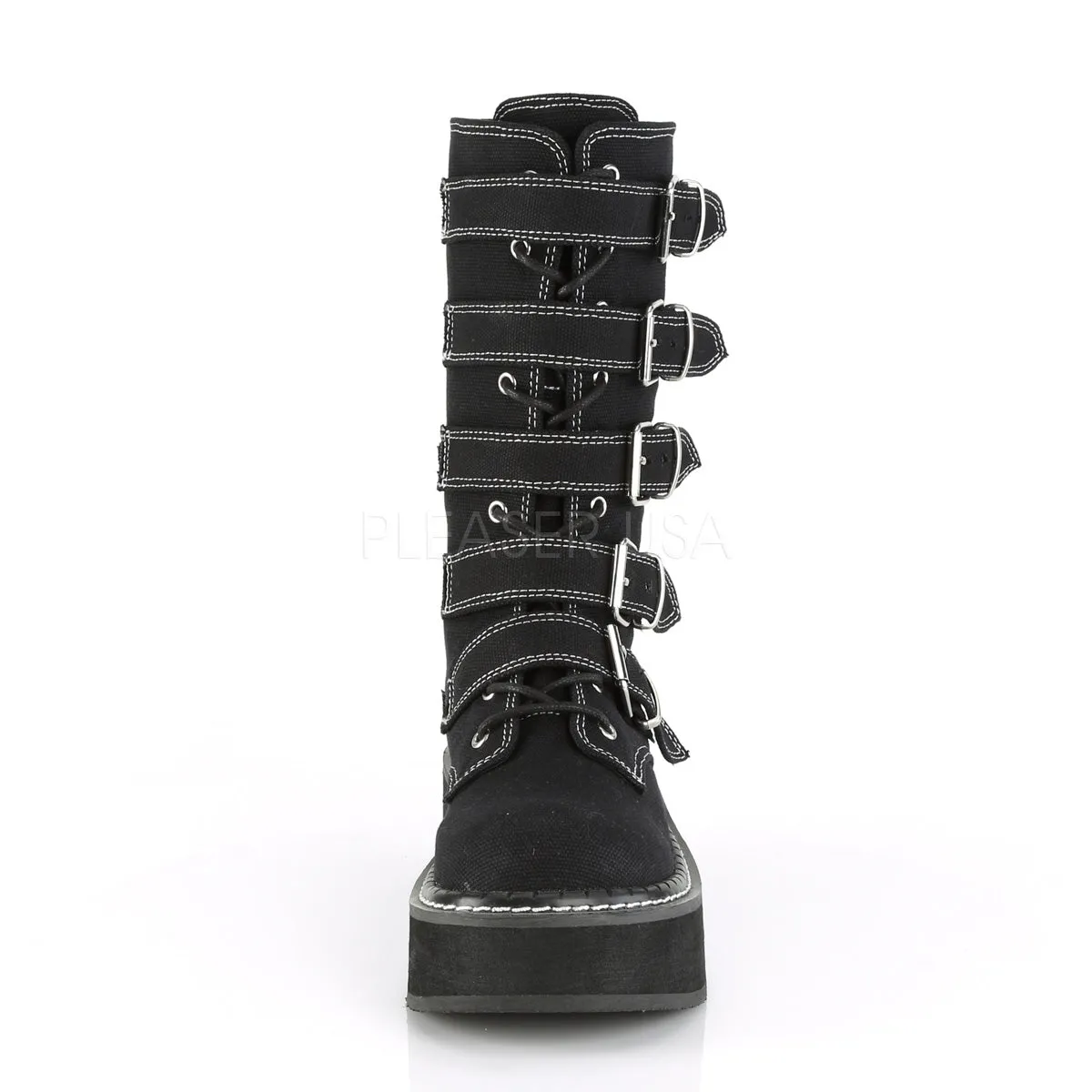 2 Inch Platform EMILY-341 Black Canvas