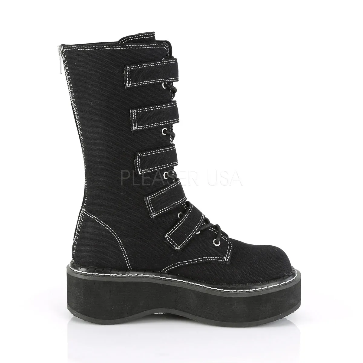 2 Inch Platform EMILY-341 Black Canvas