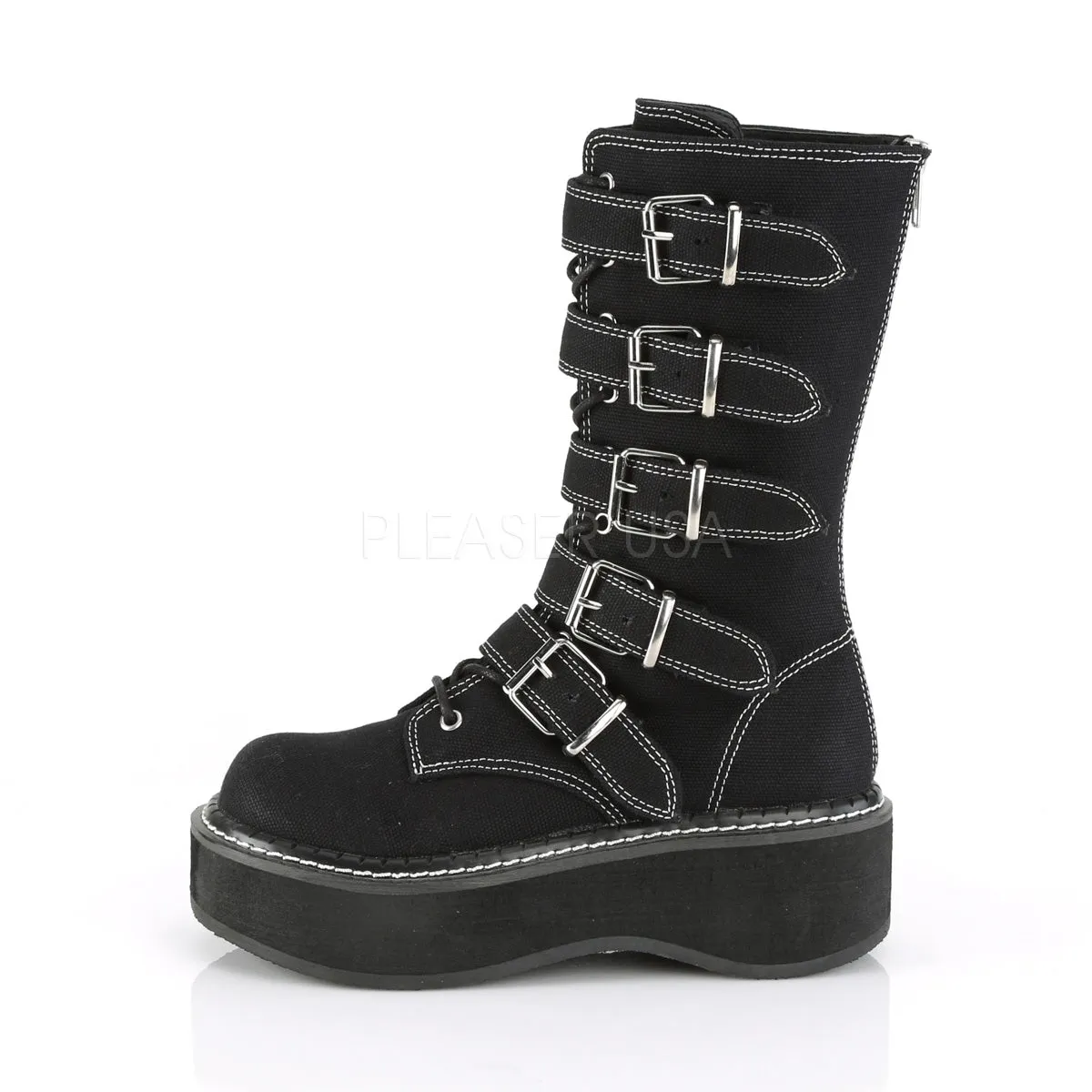 2 Inch Platform EMILY-341 Black Canvas