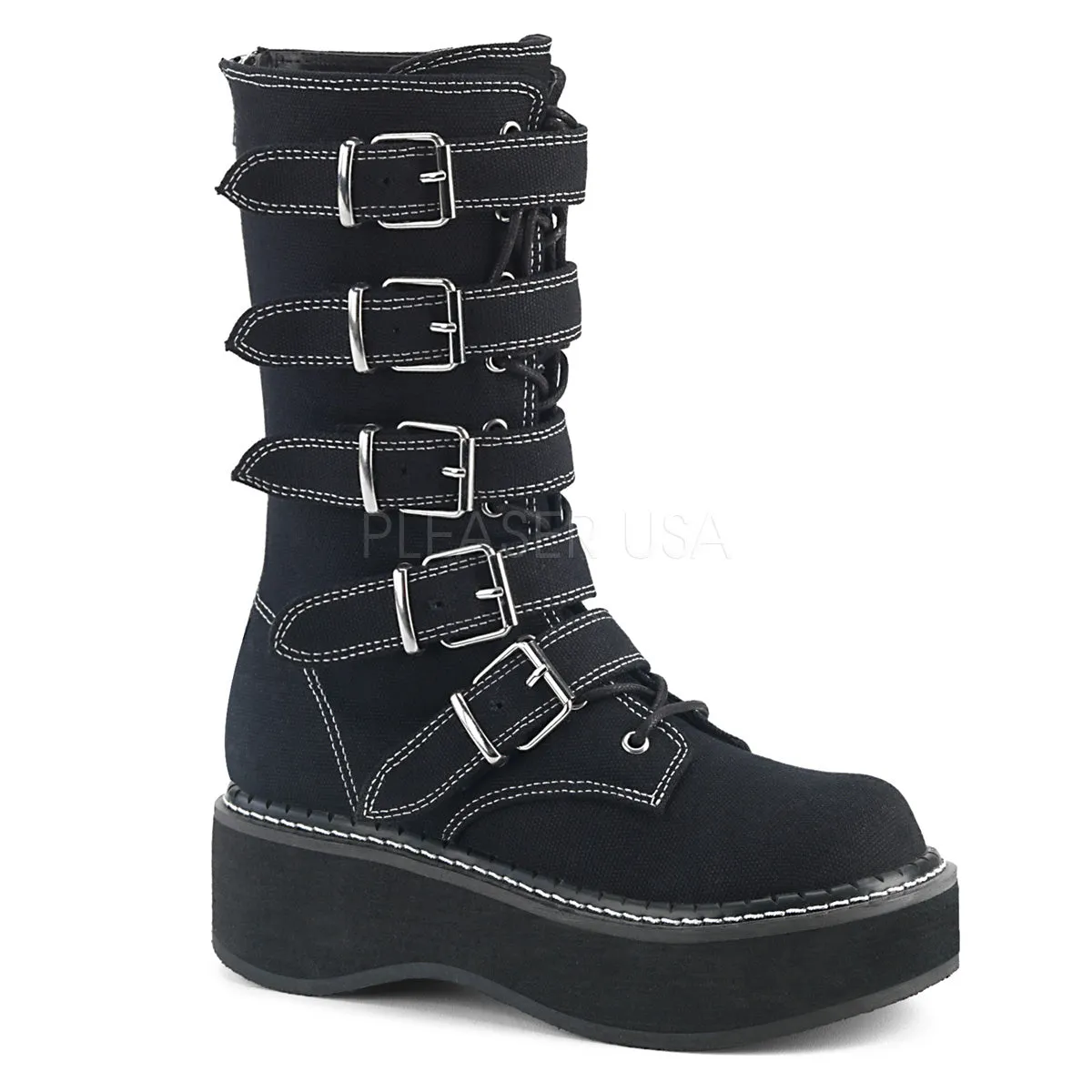 2 Inch Platform EMILY-341 Black Canvas