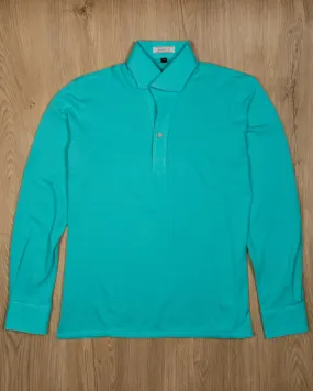 Aquamarine Stretch-Cotton Pique Polo Shirt MFC0008