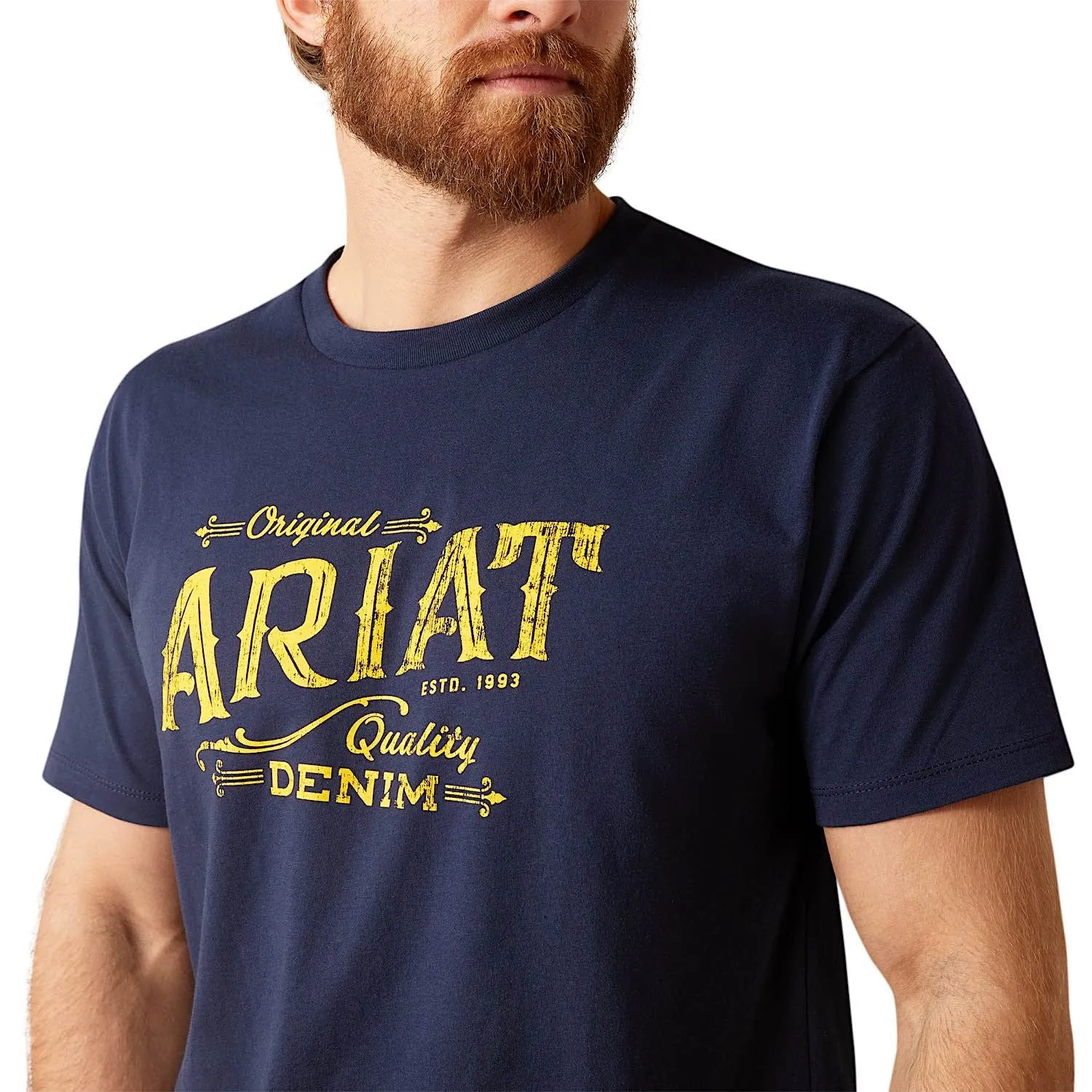 ARIAT Mens Denim Label S/S Tee Midnight Navy