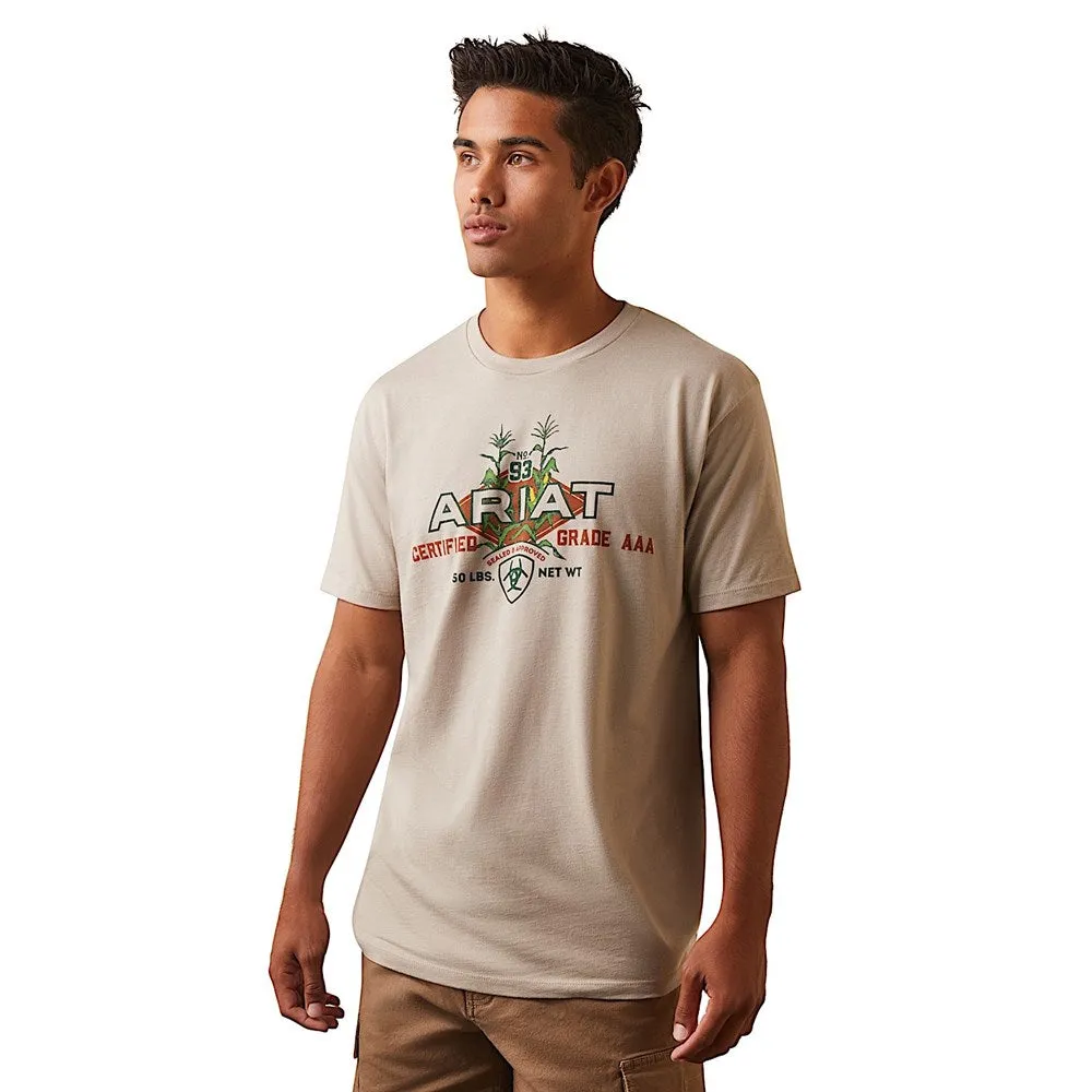 Ariat Mens Hybrid Seed T-Shirt Khaki Heather