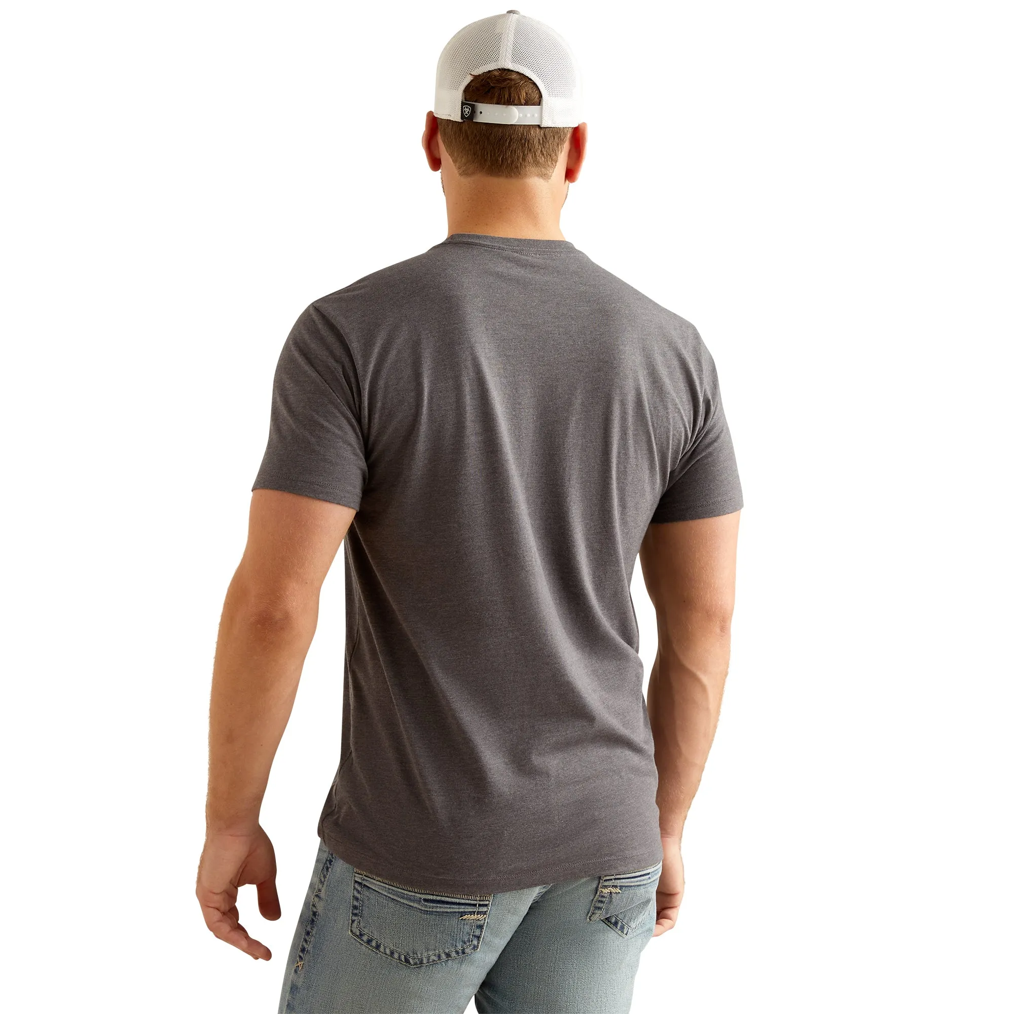 ARIAT Men's Southwest Logo S/S Tee Titanium Heather