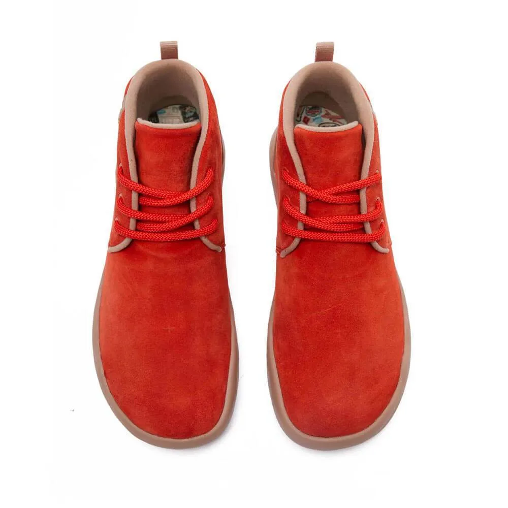 Bilbao Red Cow Suede Lace-up Boots Women