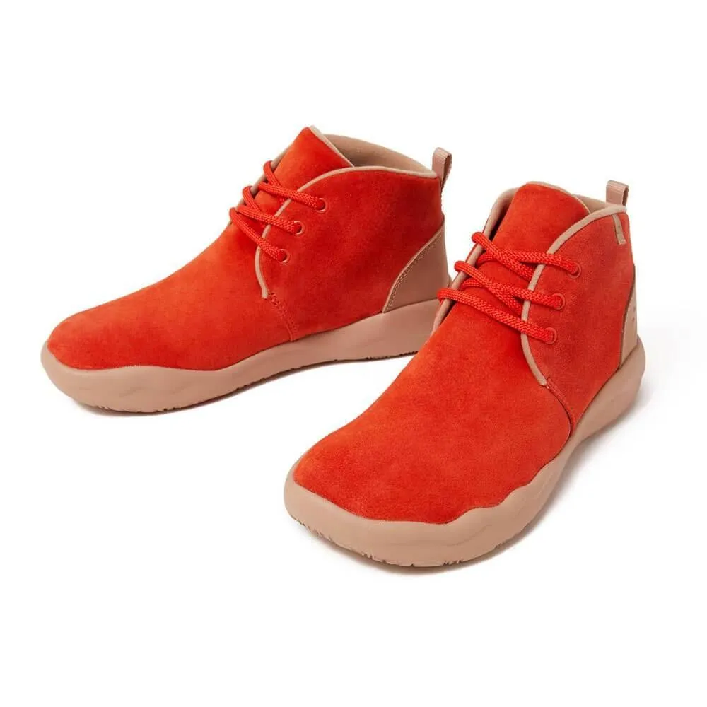 Bilbao Red Cow Suede Lace-up Boots Women