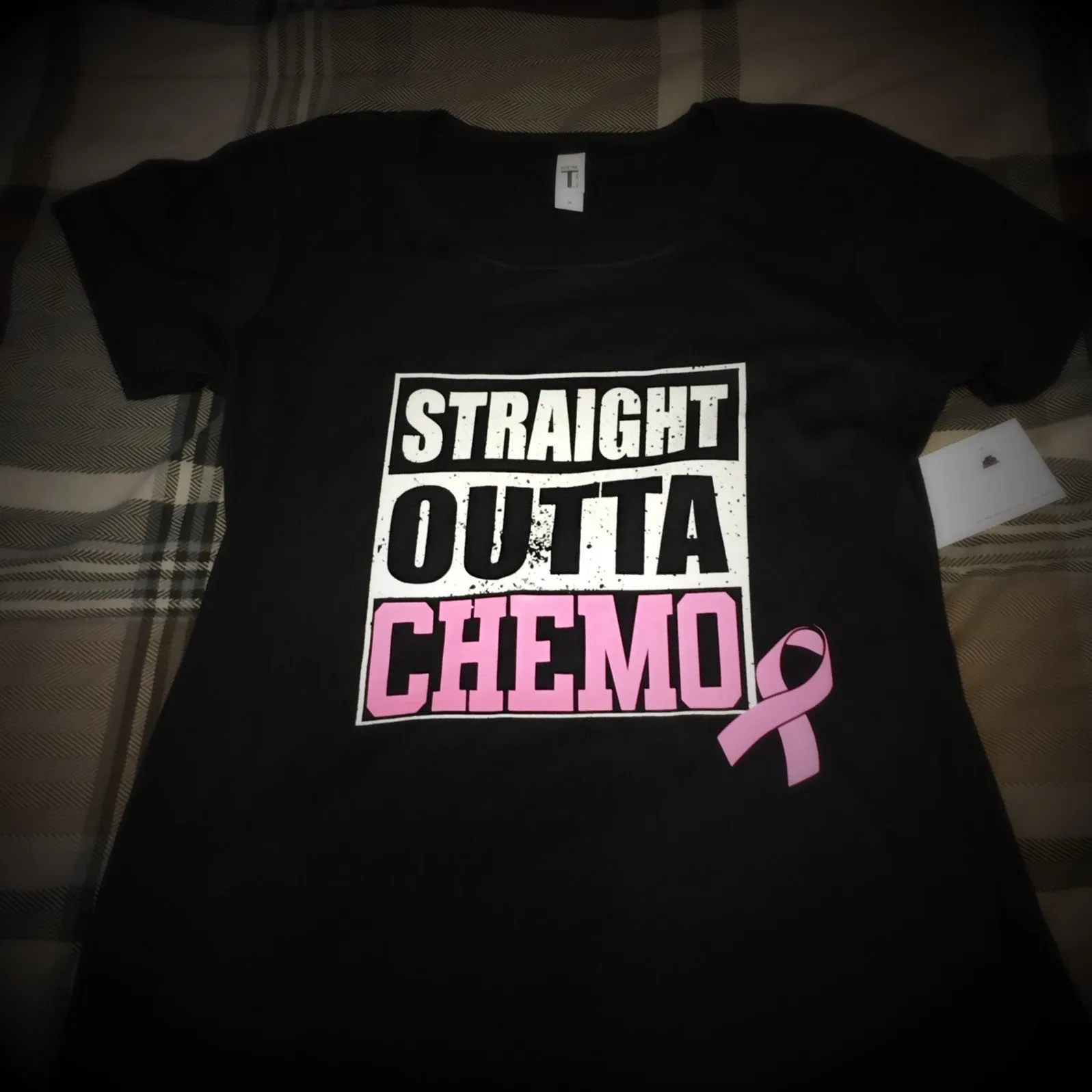 Awareness - Straight Outta Chemo (Breast Cancer Awareness) - T-Shirt