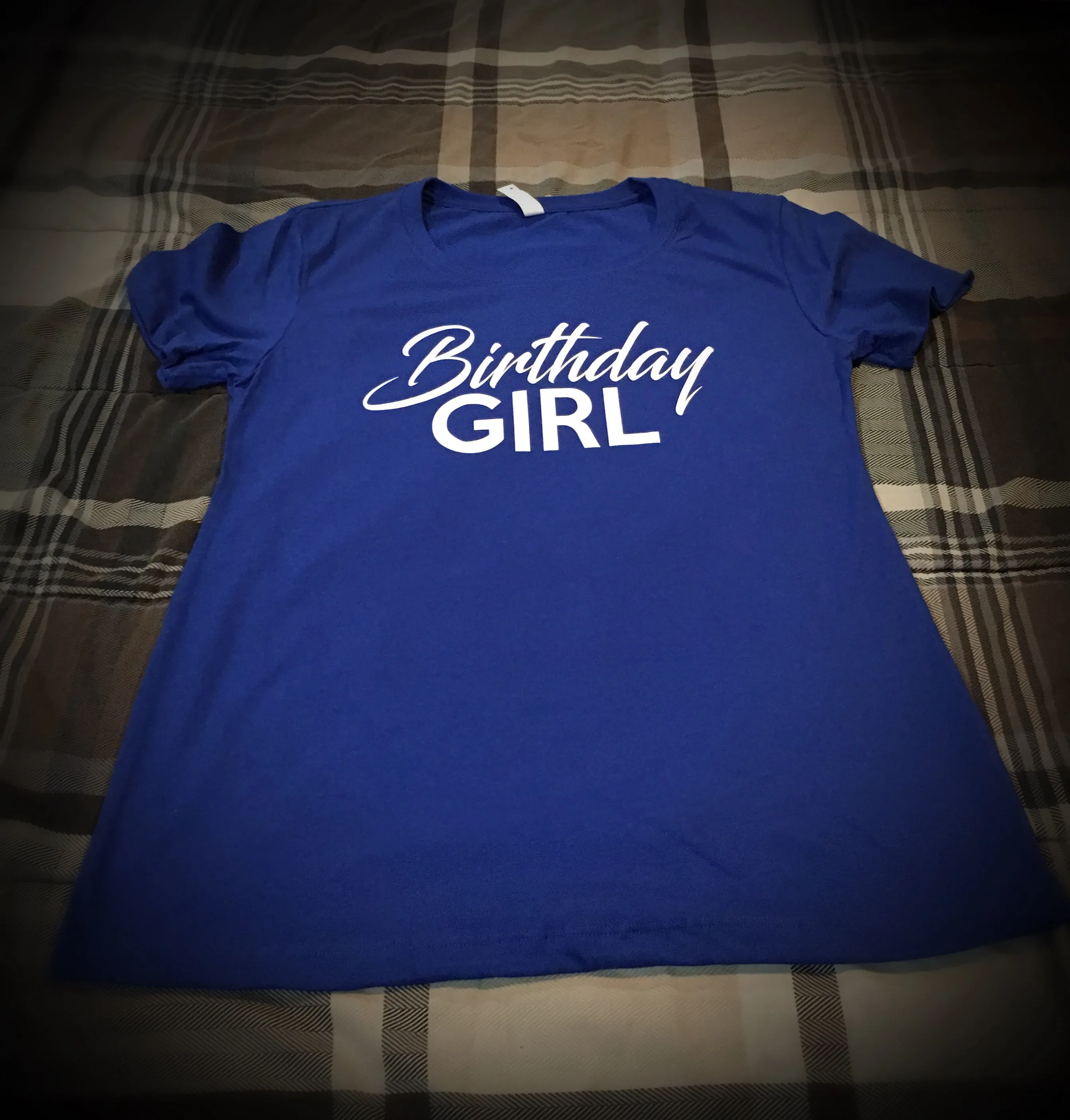 Birthday Girl and Squad T-Shirt - Royal Blue and White Edition