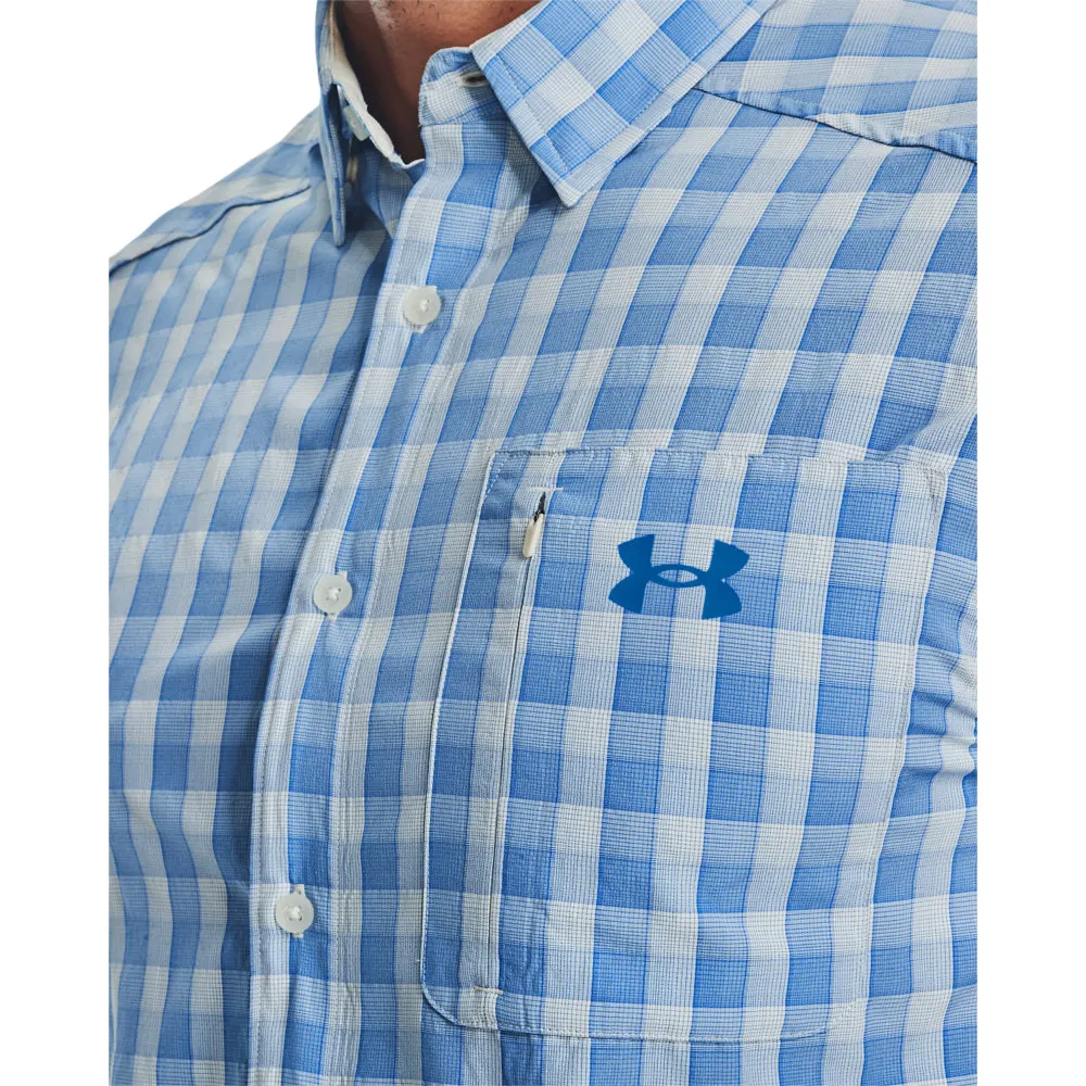 'Under Armour' Men's Drift Tide 2.0 Plaid Button Down - Stone / Carolina Blue