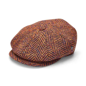 City Sport Baker Boy Hat | Donegal Tweed Cap | Orange Speckled Herringbone