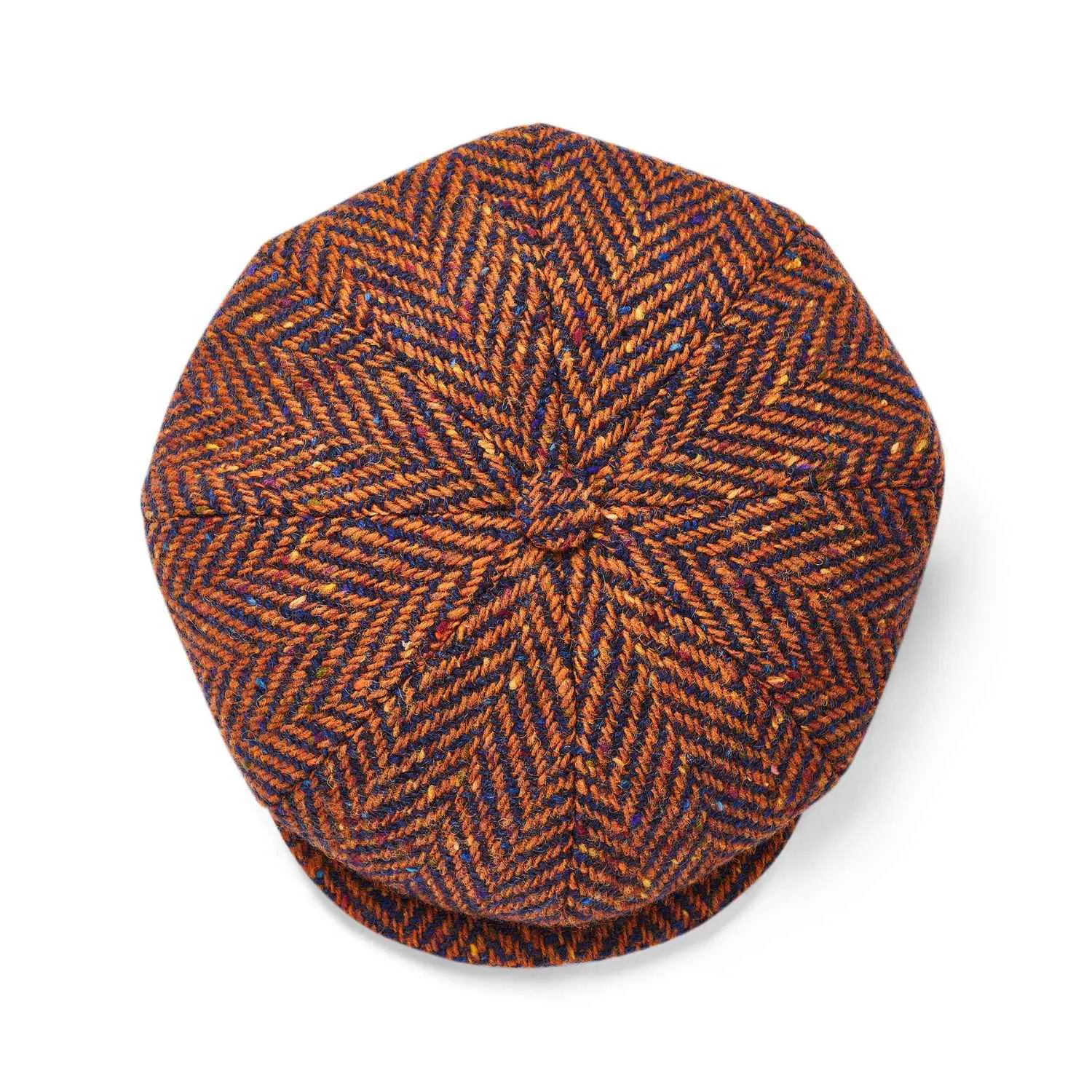 City Sport Baker Boy Hat | Donegal Tweed Cap | Orange Speckled Herringbone