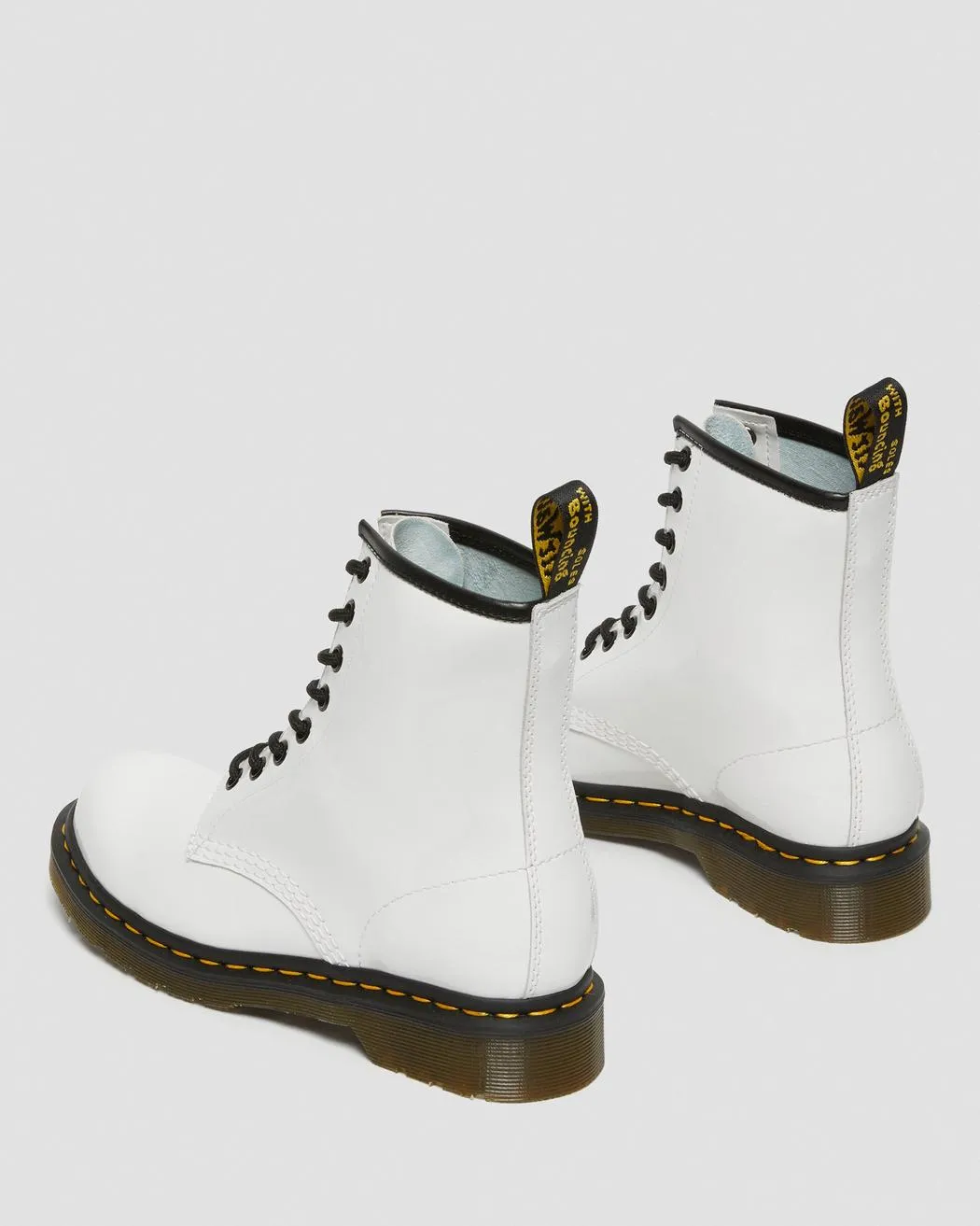 Dr. Martens Women's 1460 PATENT LEATHER LACE UP BOOTS (White Lucido   Patent Lamper)