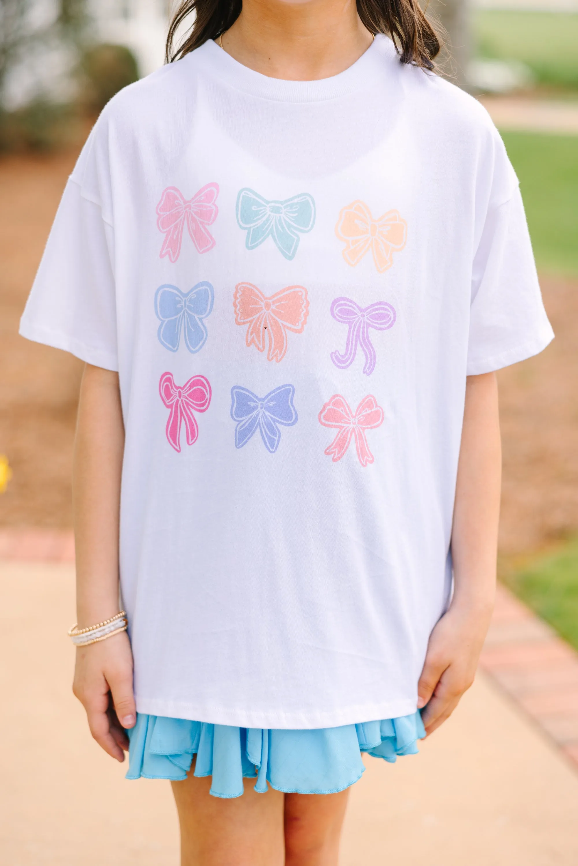 Girls: You're Bowtiful White Oversized Graphic Tee