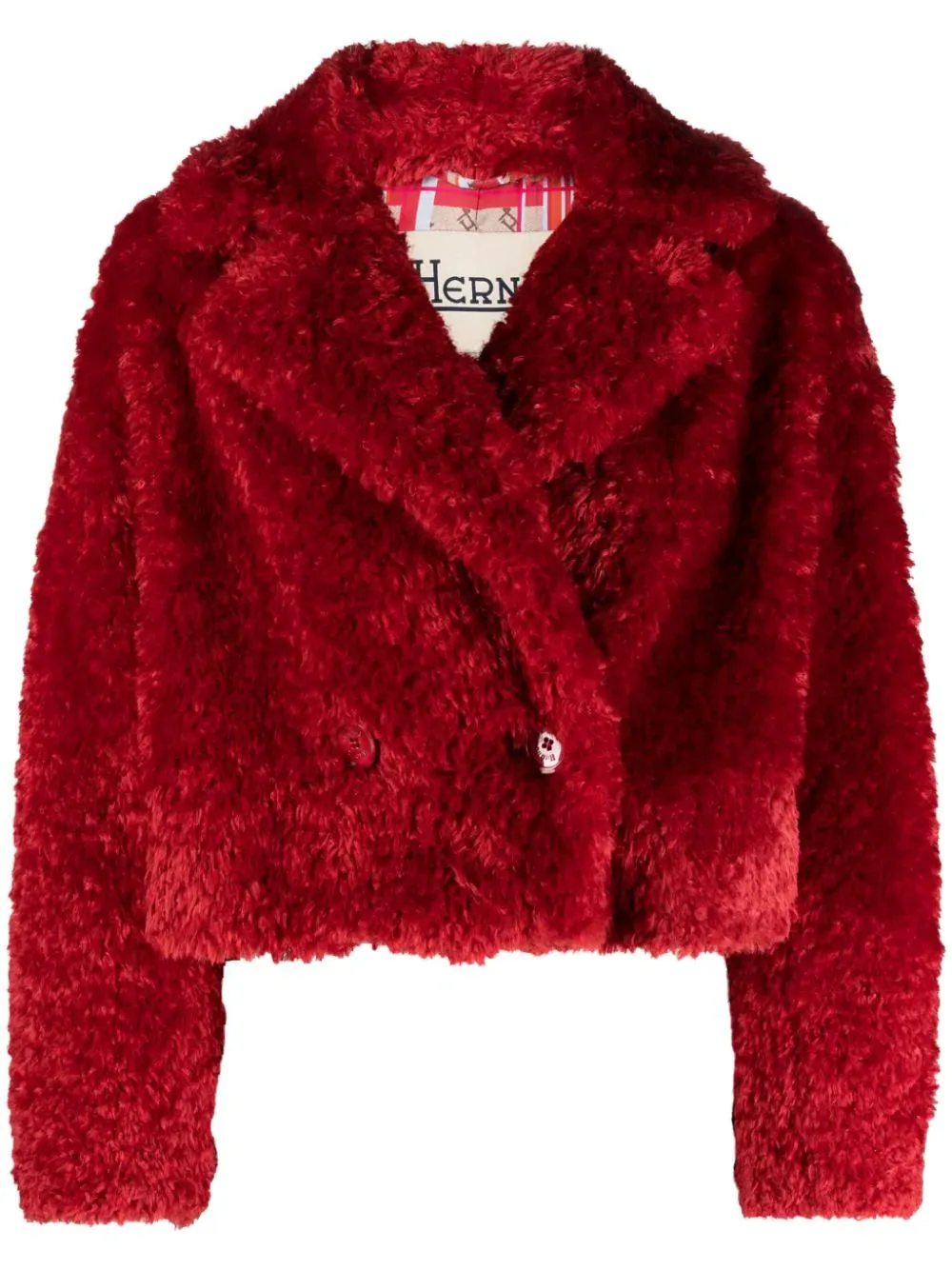 HERNO Cropped Faux Fur Jacket