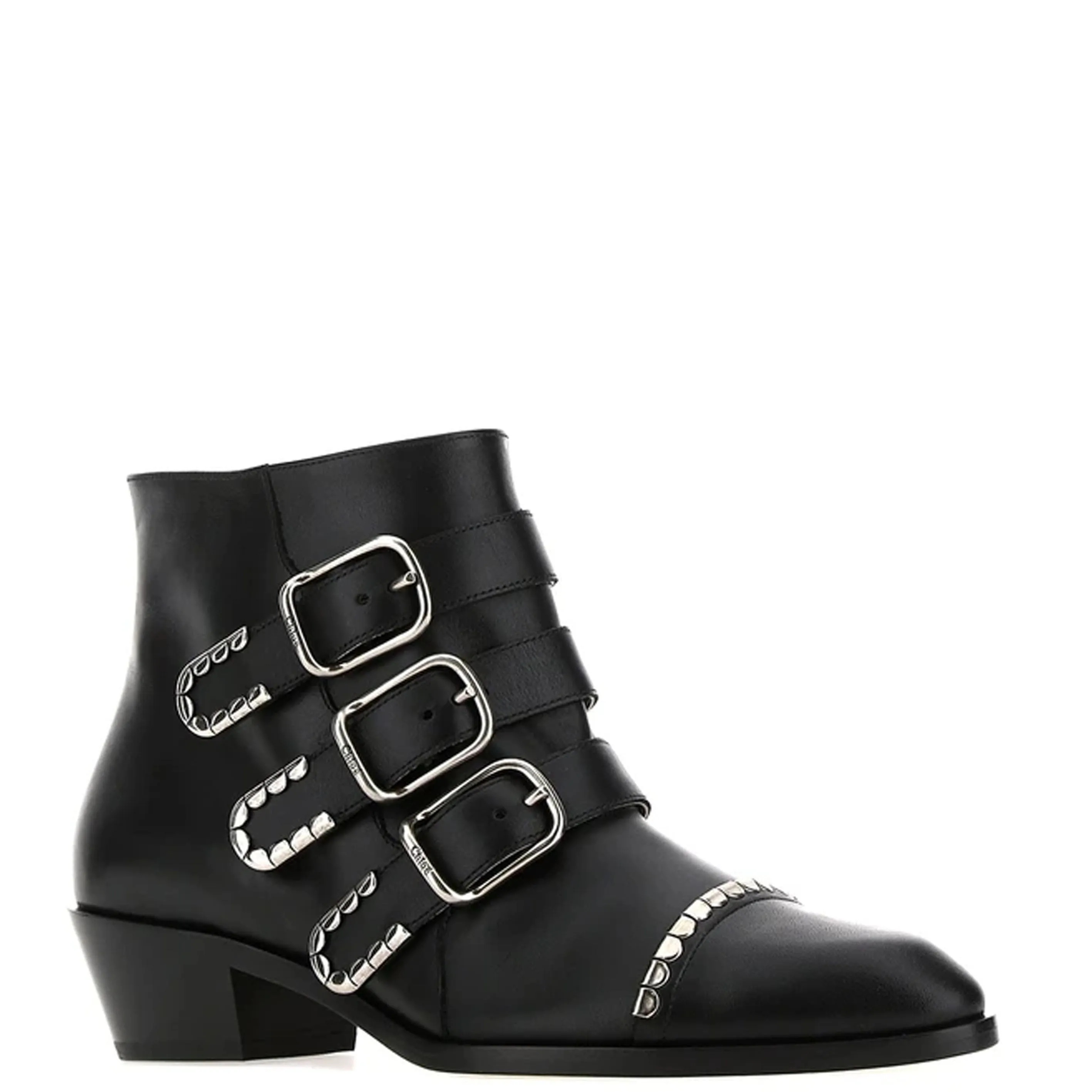 Idol Short Boots, Black/Silver