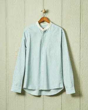 Livingston Band Collar Shirt in Antique Stripe