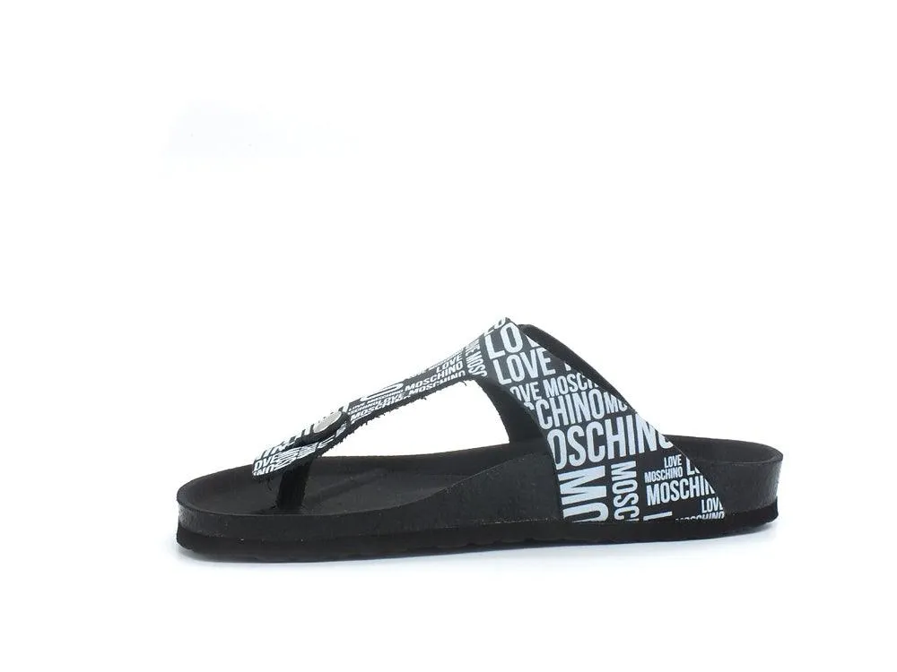 LOVE MOSCHINO Ciabatta Infradito Nero Bianco JA28133G1EIJ000A