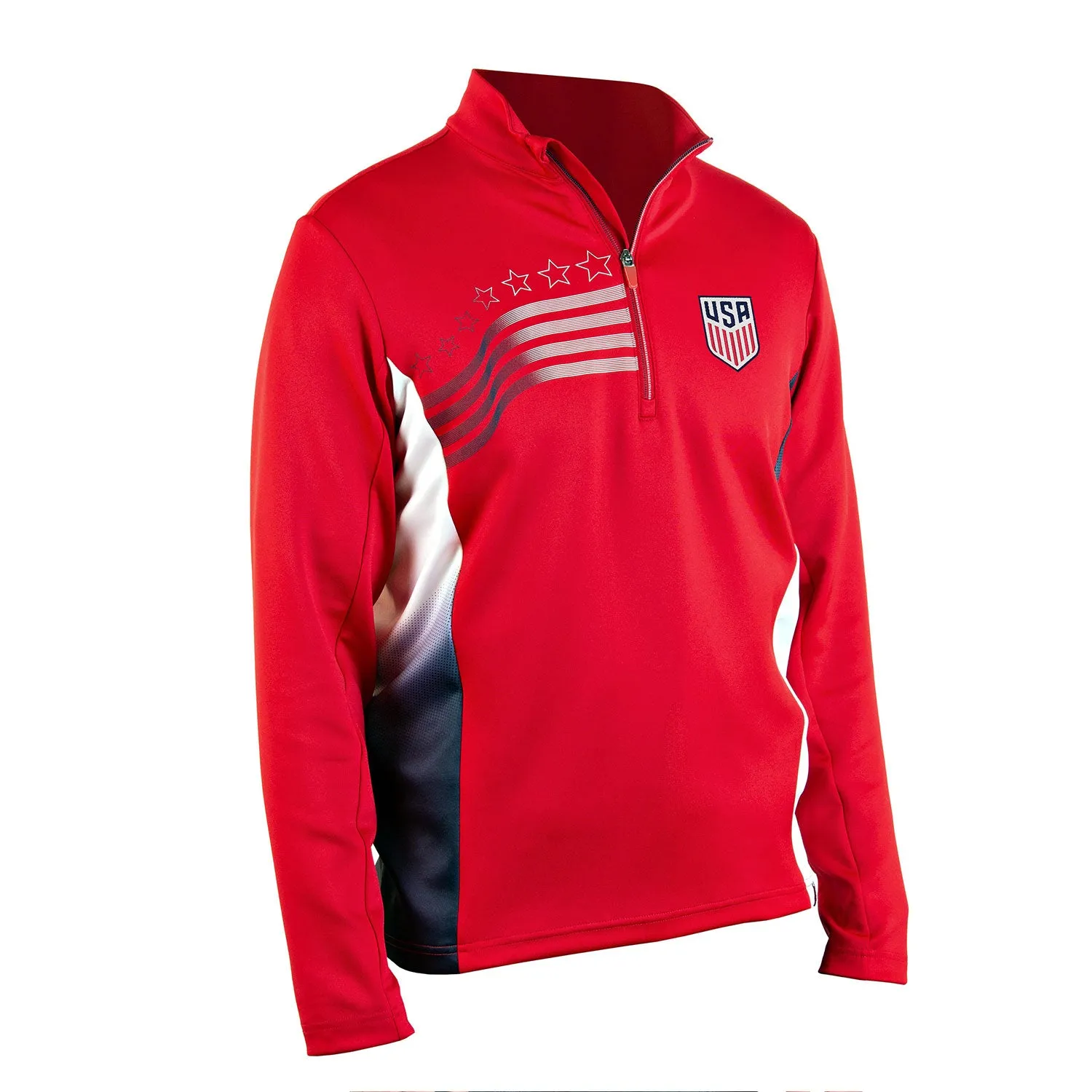 Men's Antigua USA Liberty 1/4 Zip Red Pullover