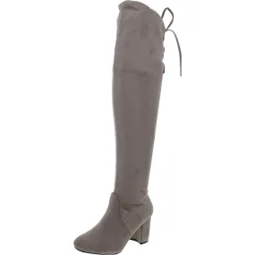 Olivia Miller Womens Faux Suede Casual Knee-High Boots