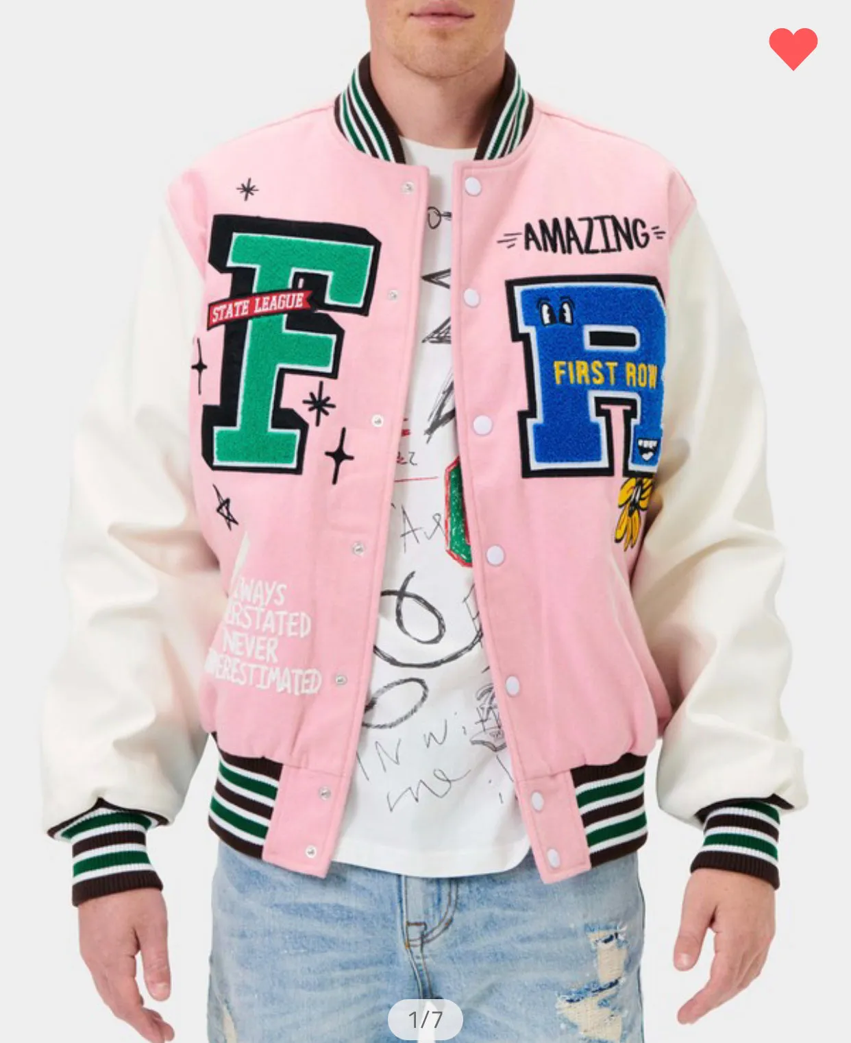 Pink UNISEX varsity jacket