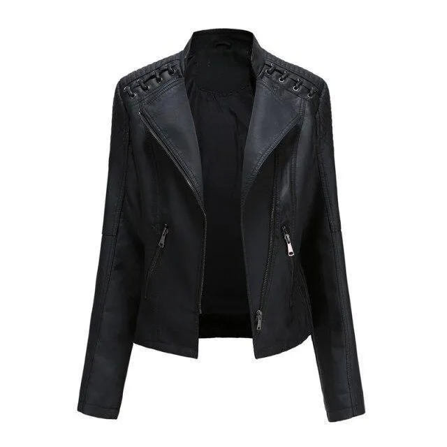 Punk Leather Jacket For Women