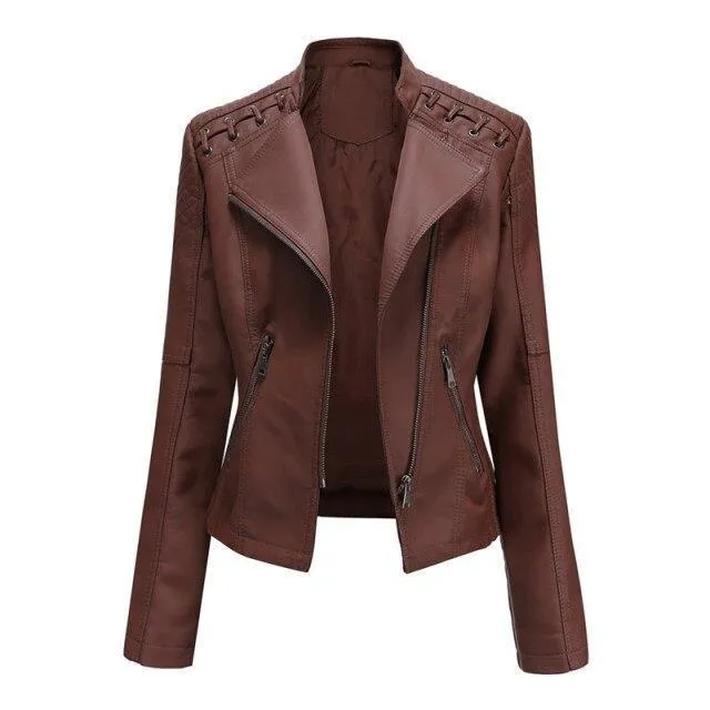 Punk Leather Jacket For Women