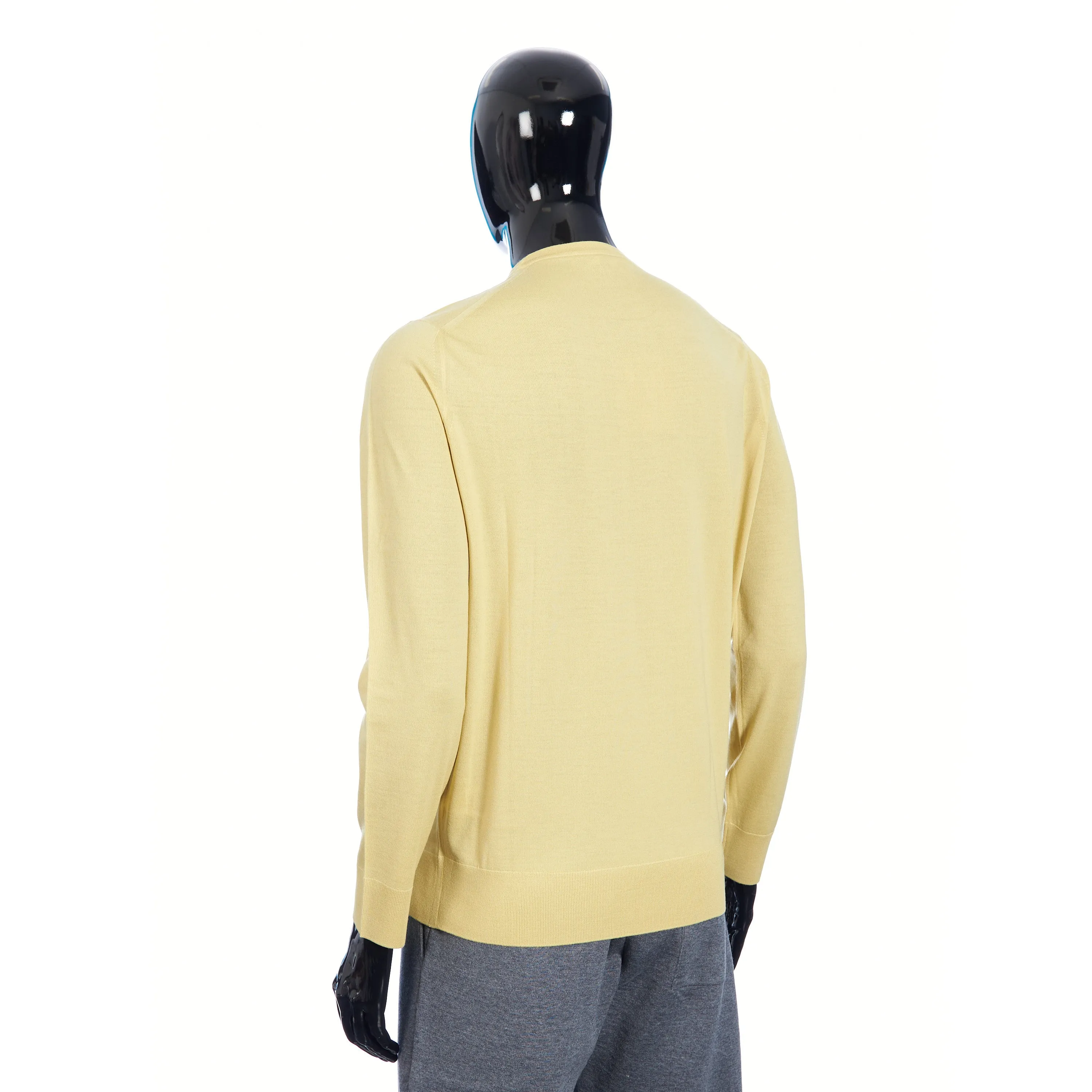 T-Shirt Crewneck Longsleeve In Jojoba Yellow Wish Wool