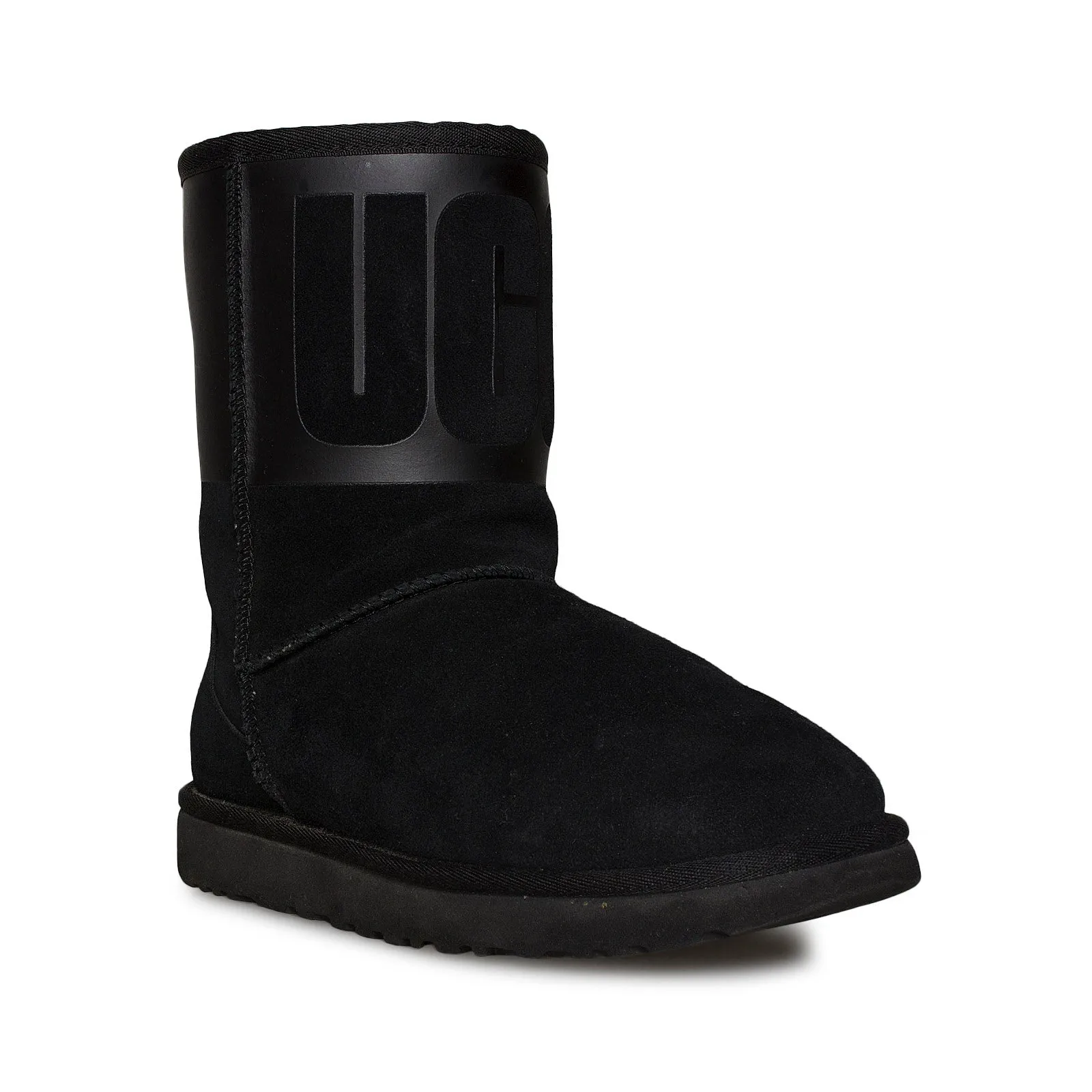 UGG Classic Short UGG Rubber Graphic Black Boots - Women's