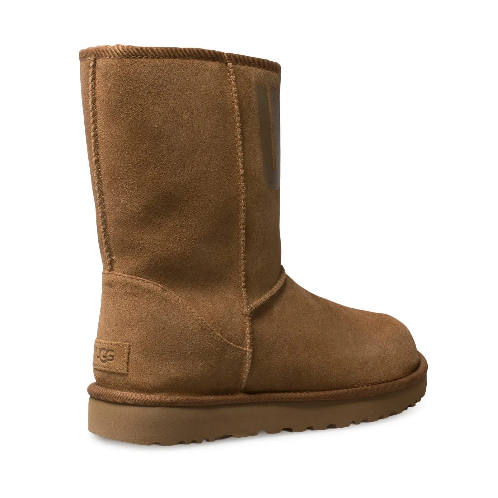 UGG Classic Short UGG Rubber Logo Chestnut Boots - Women's