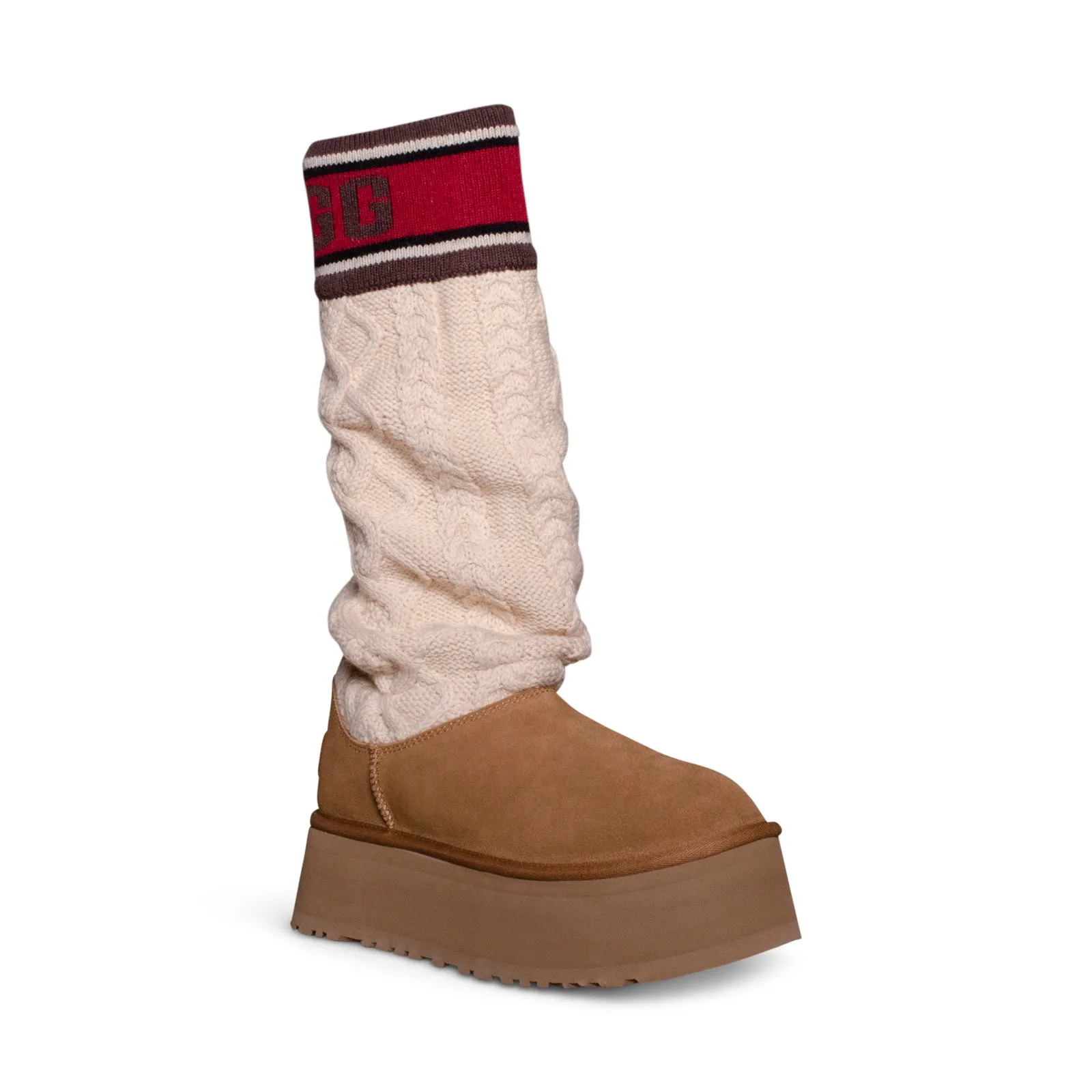 UGG Classic Sweater Letter Chestnut Boots - Women's