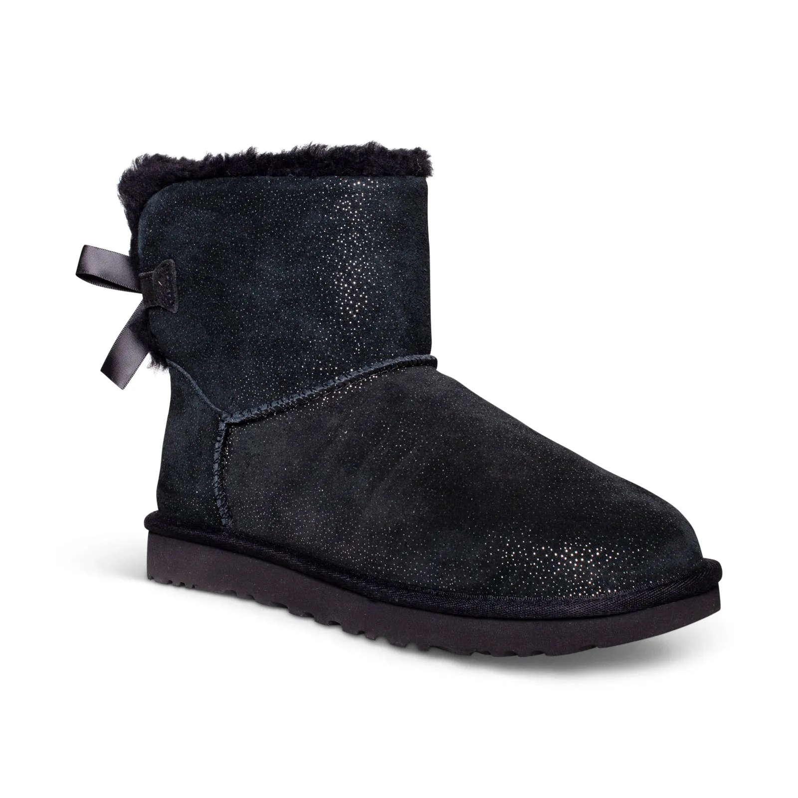 UGG Mini Bailey Bow Twinkle Black Boots - Women's