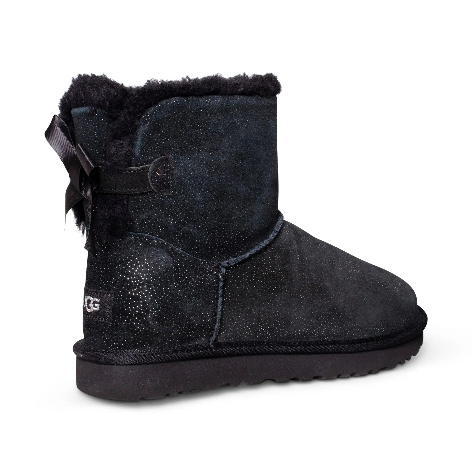 UGG Mini Bailey Bow Twinkle Black Boots - Women's