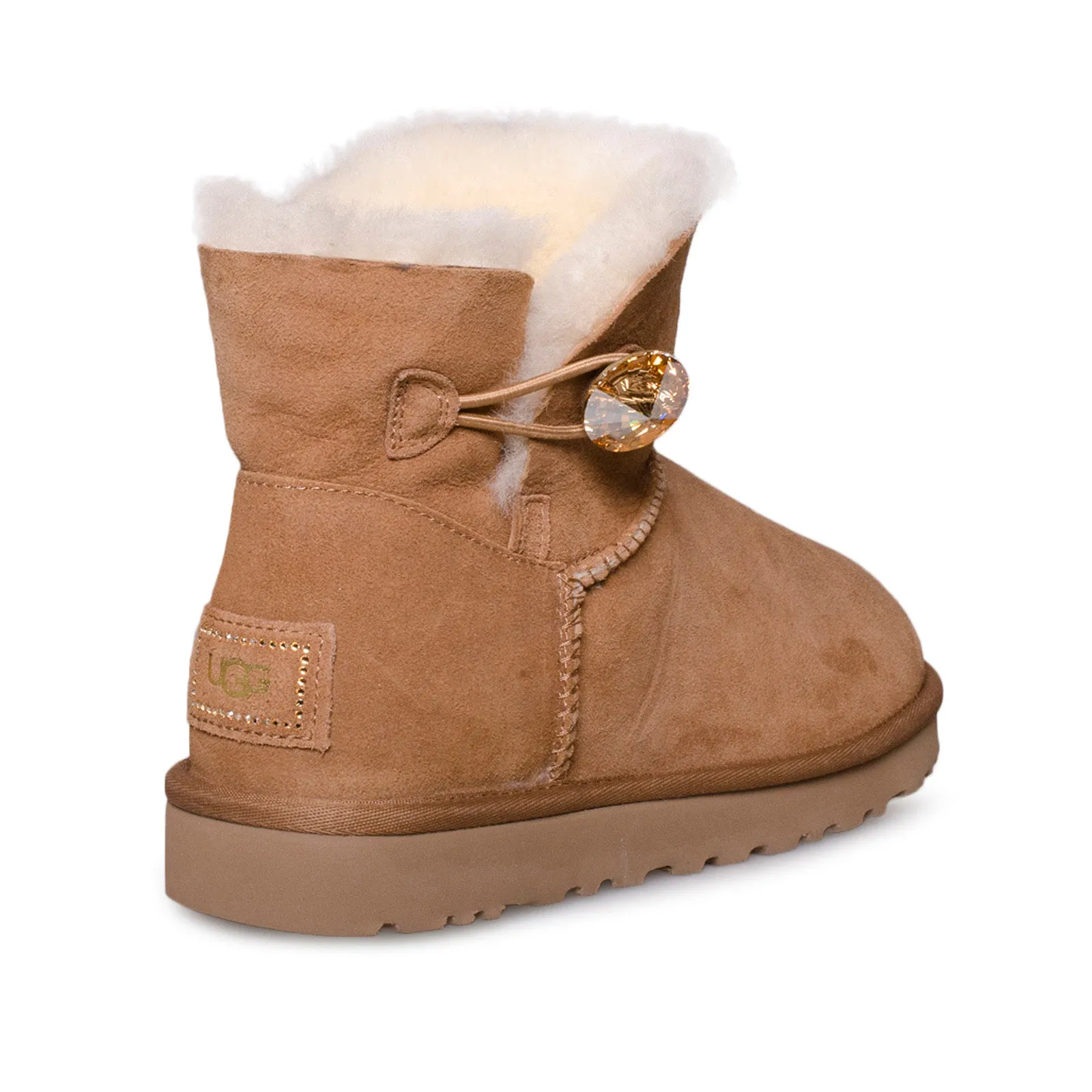 UGG Mini Bailey Button Bling Chestnut Boots - Women's