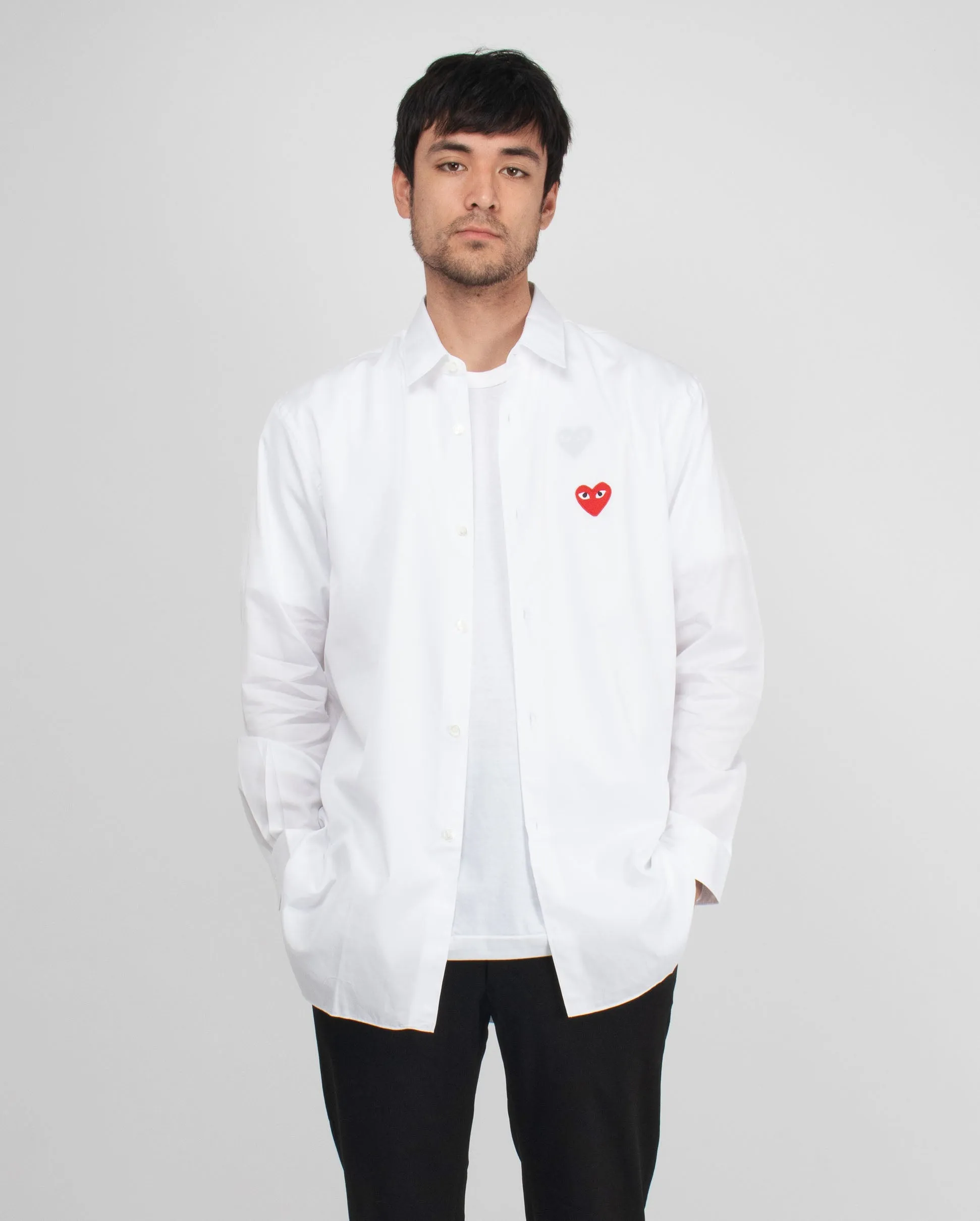 B002 RED HEART SHIRT / WHITE